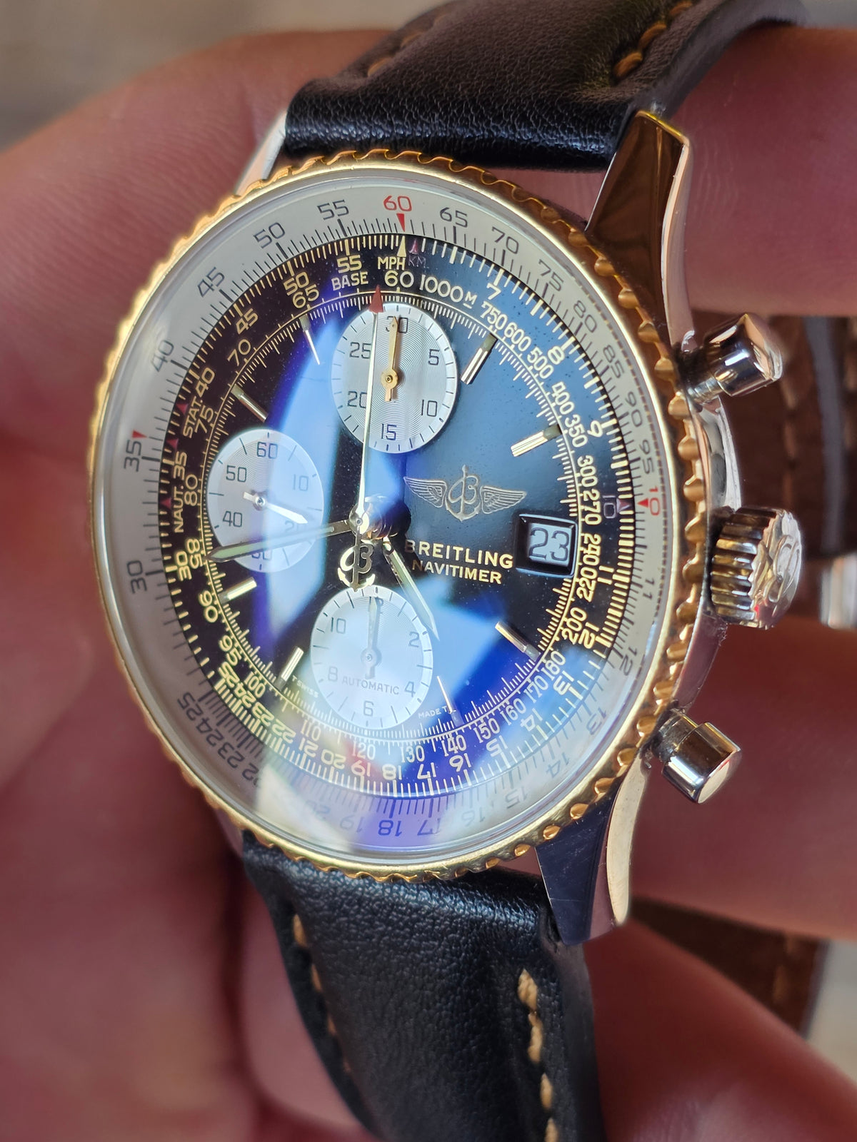 OLD Breitling Navitimer Chronograph - Referință D13022 - Aur 18k și Oțel