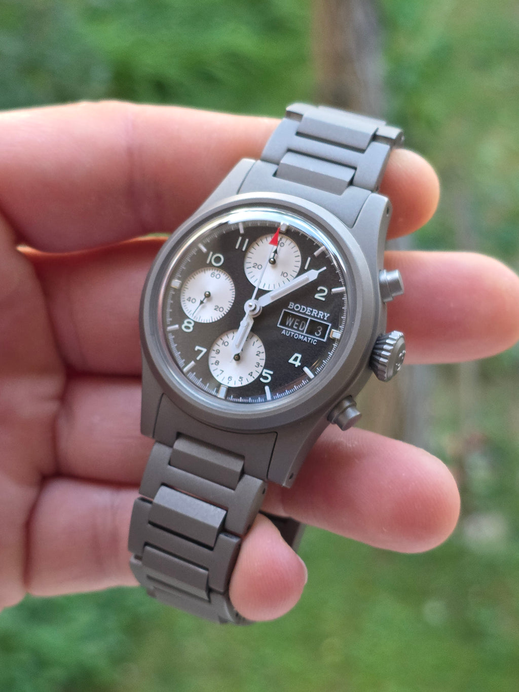 Boderry Landmaster Automatic Chronograph Titanium – Nou, Full Set