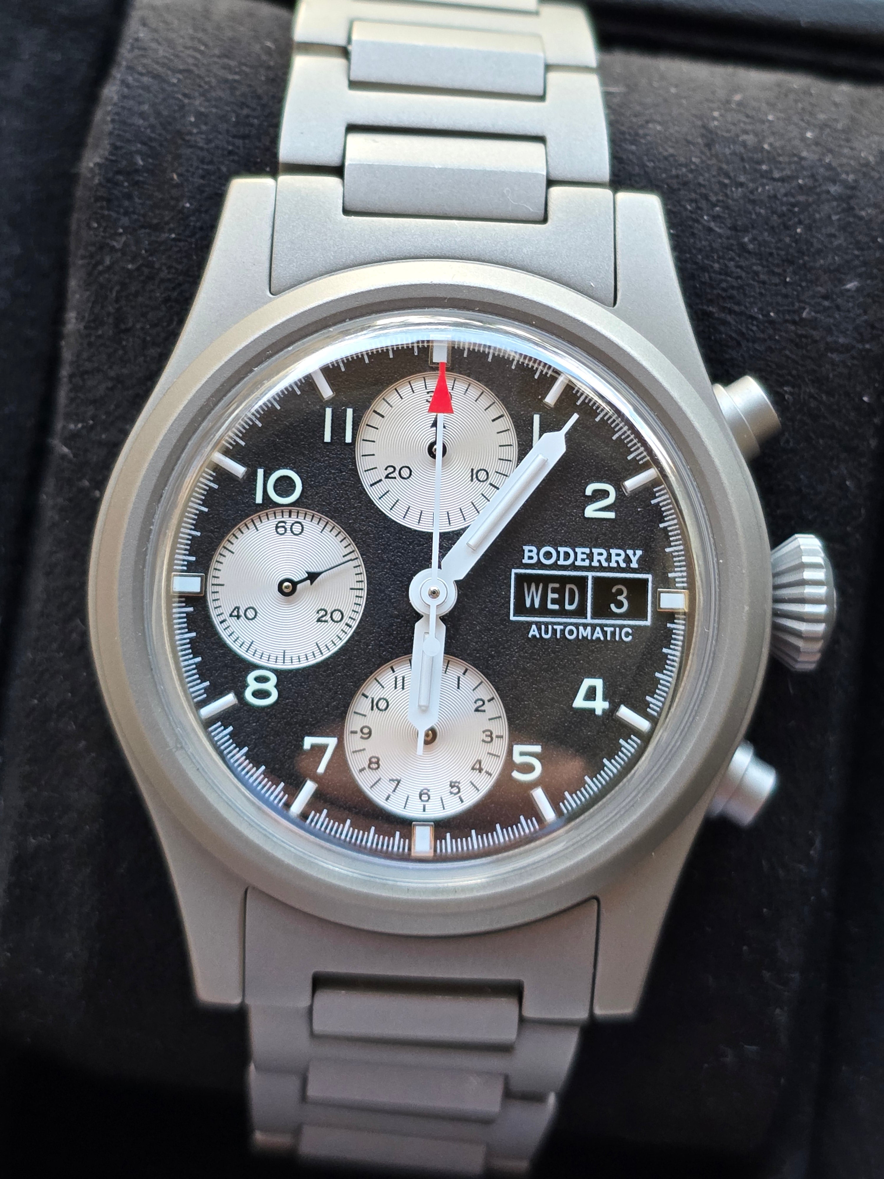 Boderry Landmaster Automatic Chronograph Titanium – Nou, Full Set