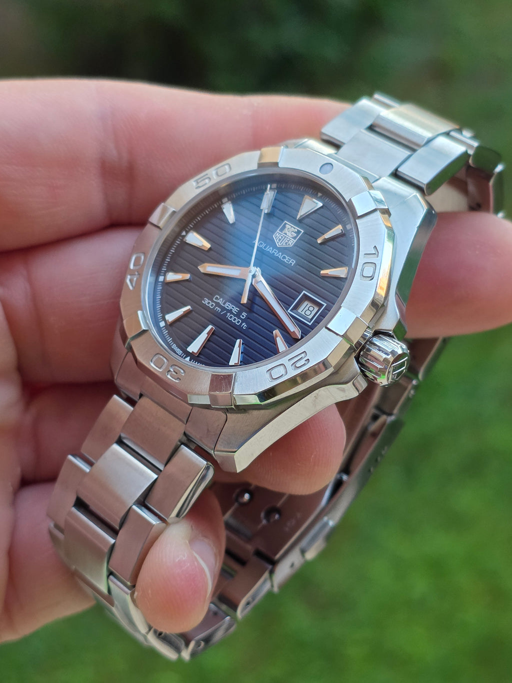 TAG Heuer Aquaracer Calibre 5 Automatic (Cod: WAY2112) - Albastru, Stare Excelentă
