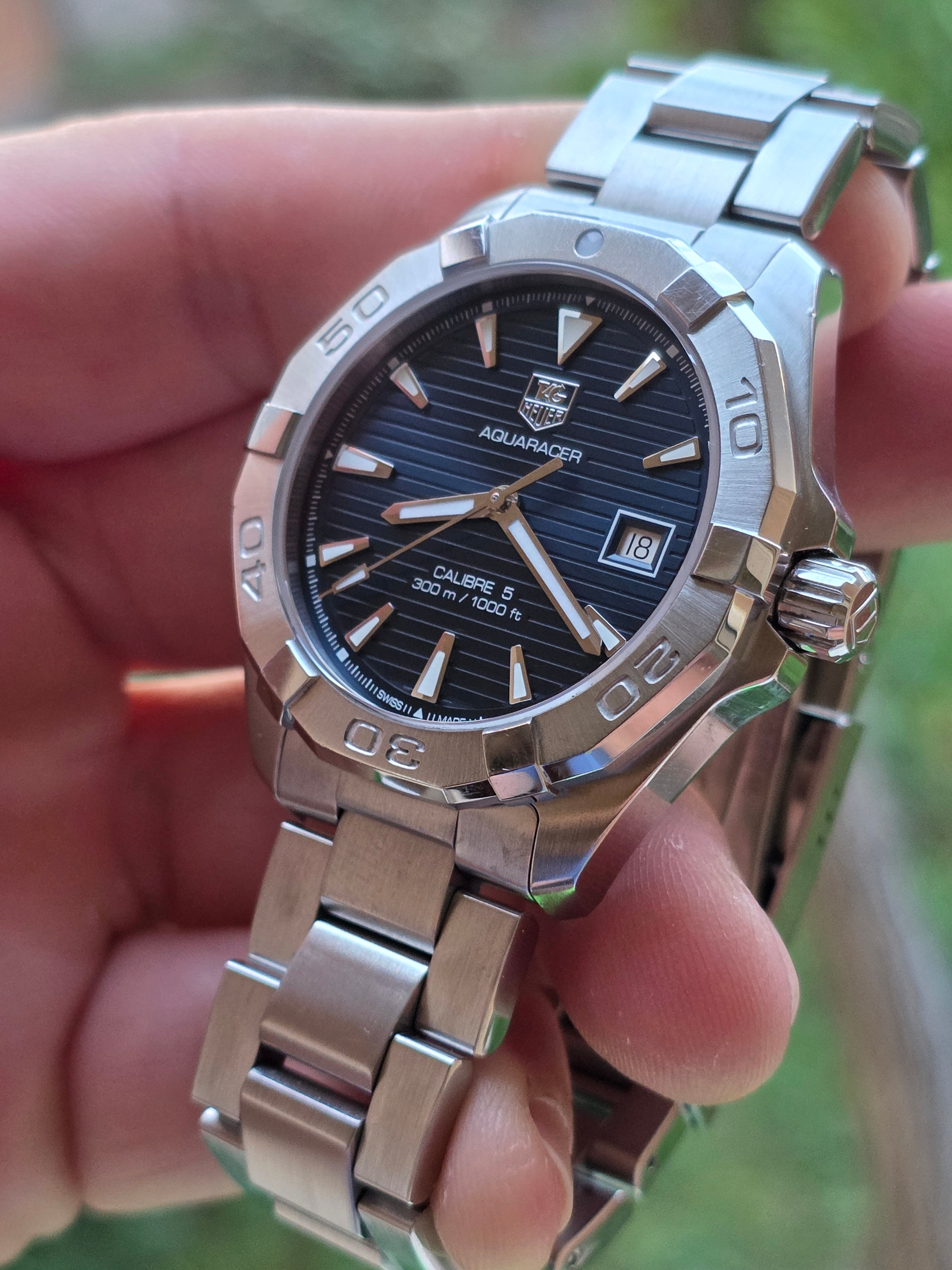 TAG Heuer Aquaracer Calibre 5 Automatic (Cod: WAY2112) - Albastru, Stare Excelentă