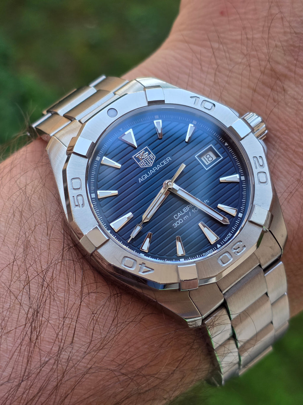TAG Heuer Aquaracer Calibre 5 Automatic (Cod: WAY2112) - Albastru, Stare Excelentă