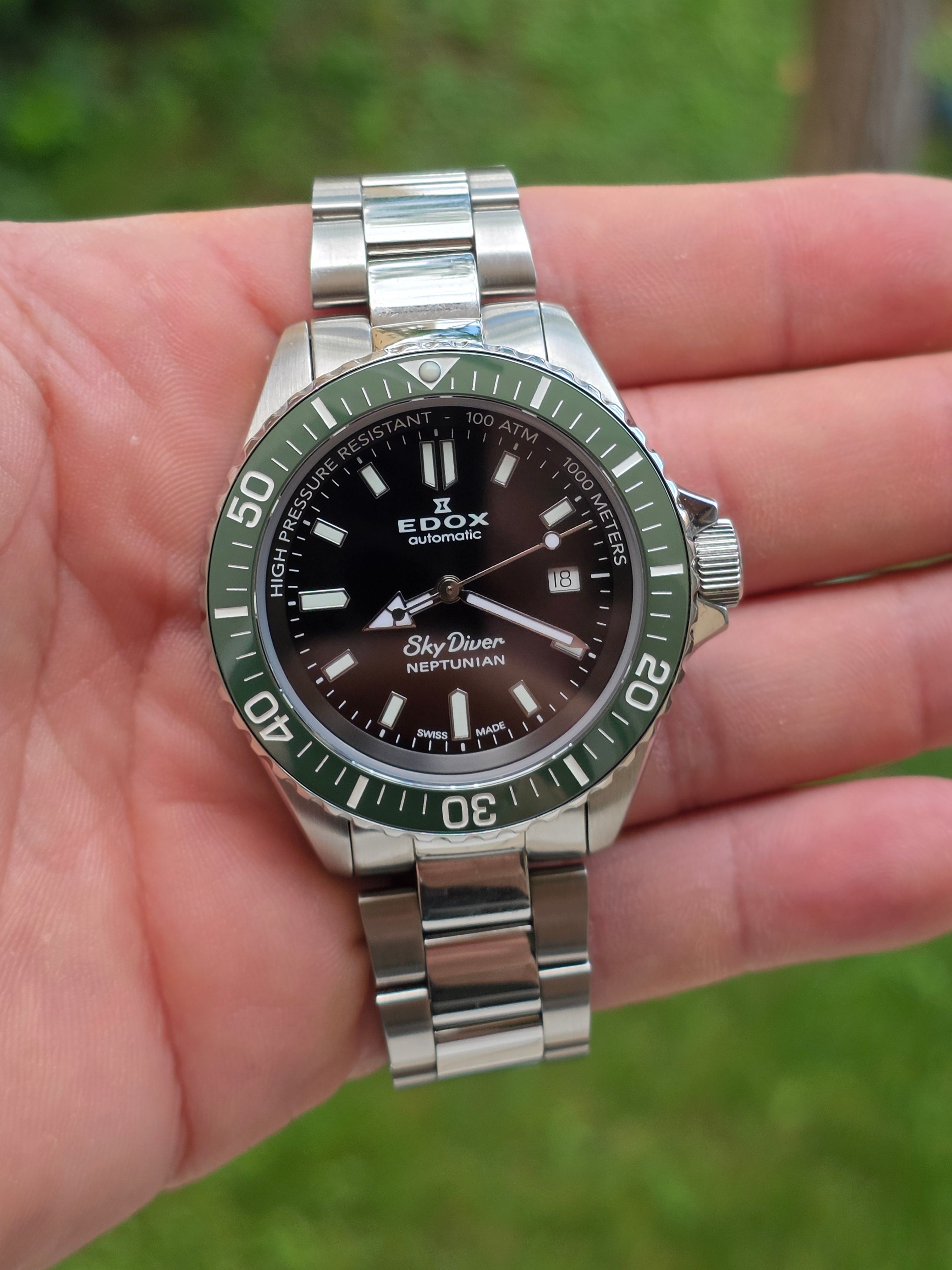 Edox SkyDiver Neptunian Automatic 1000m (100 ATM) – Pachet Complet