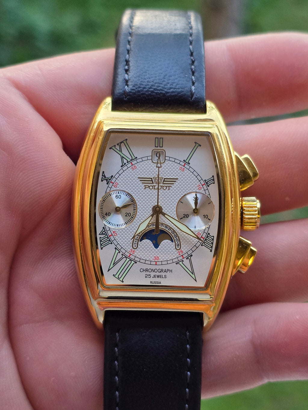Ceas Poljot Chronograph Moonphase 25 Jewels – Ediție Limitată, Mecanic (Poljot 31679)