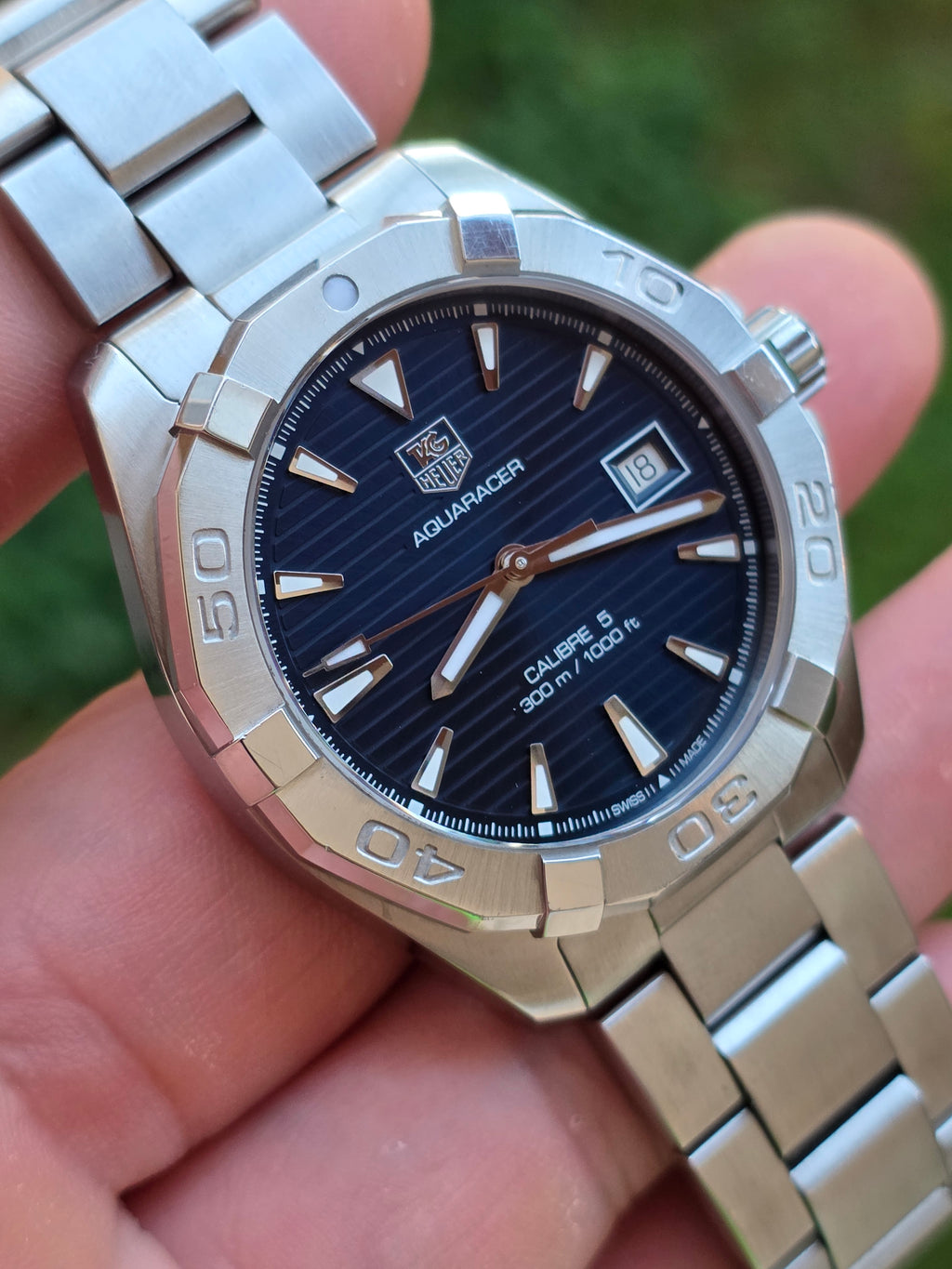 TAG Heuer Aquaracer Calibre 5 Automatic (Cod: WAY2112) - Albastru, Stare Excelentă