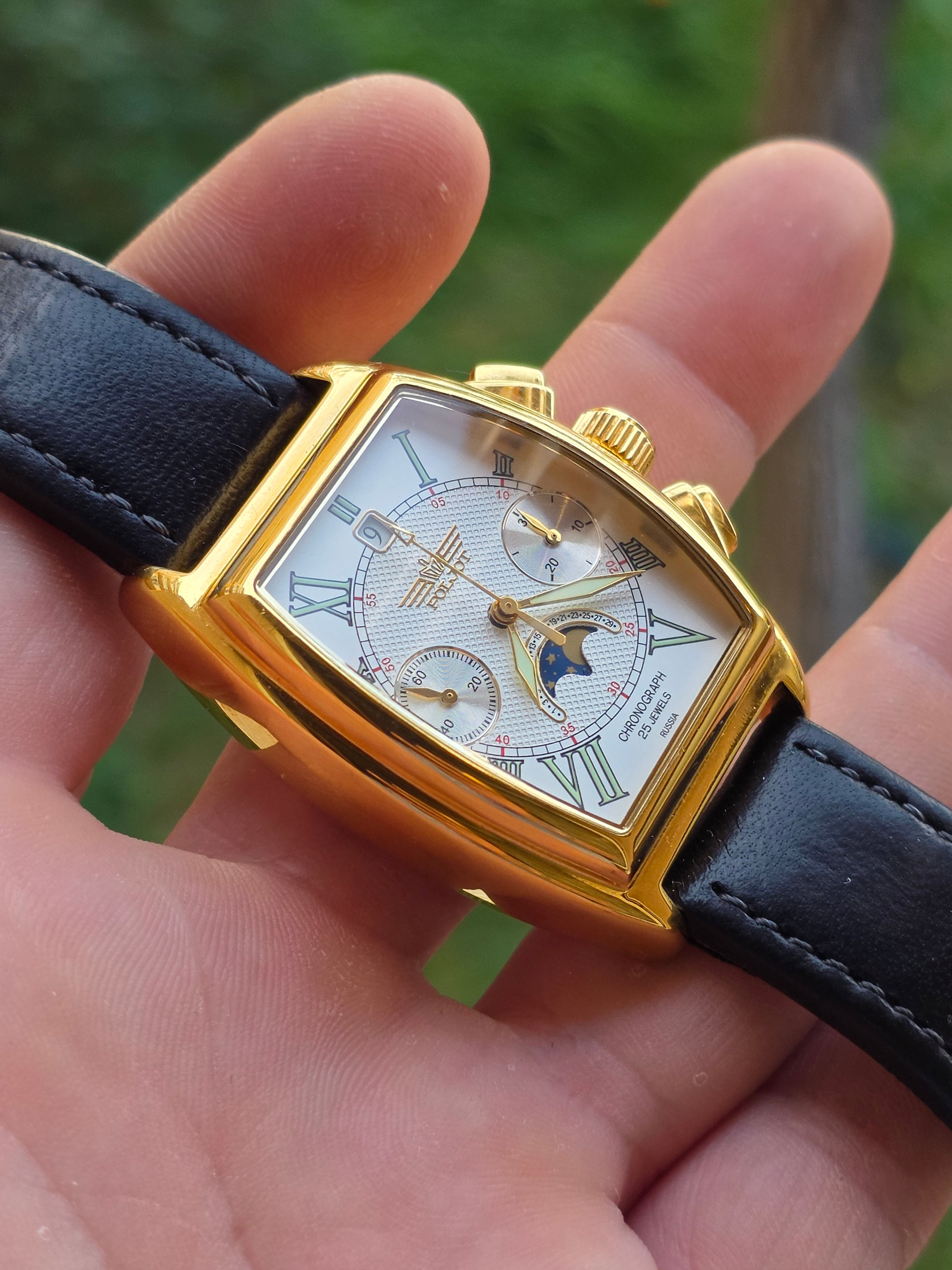 Ceas Poljot Chronograph Moonphase 25 Jewels – Ediție Limitată, Mecanic (Poljot 31679)