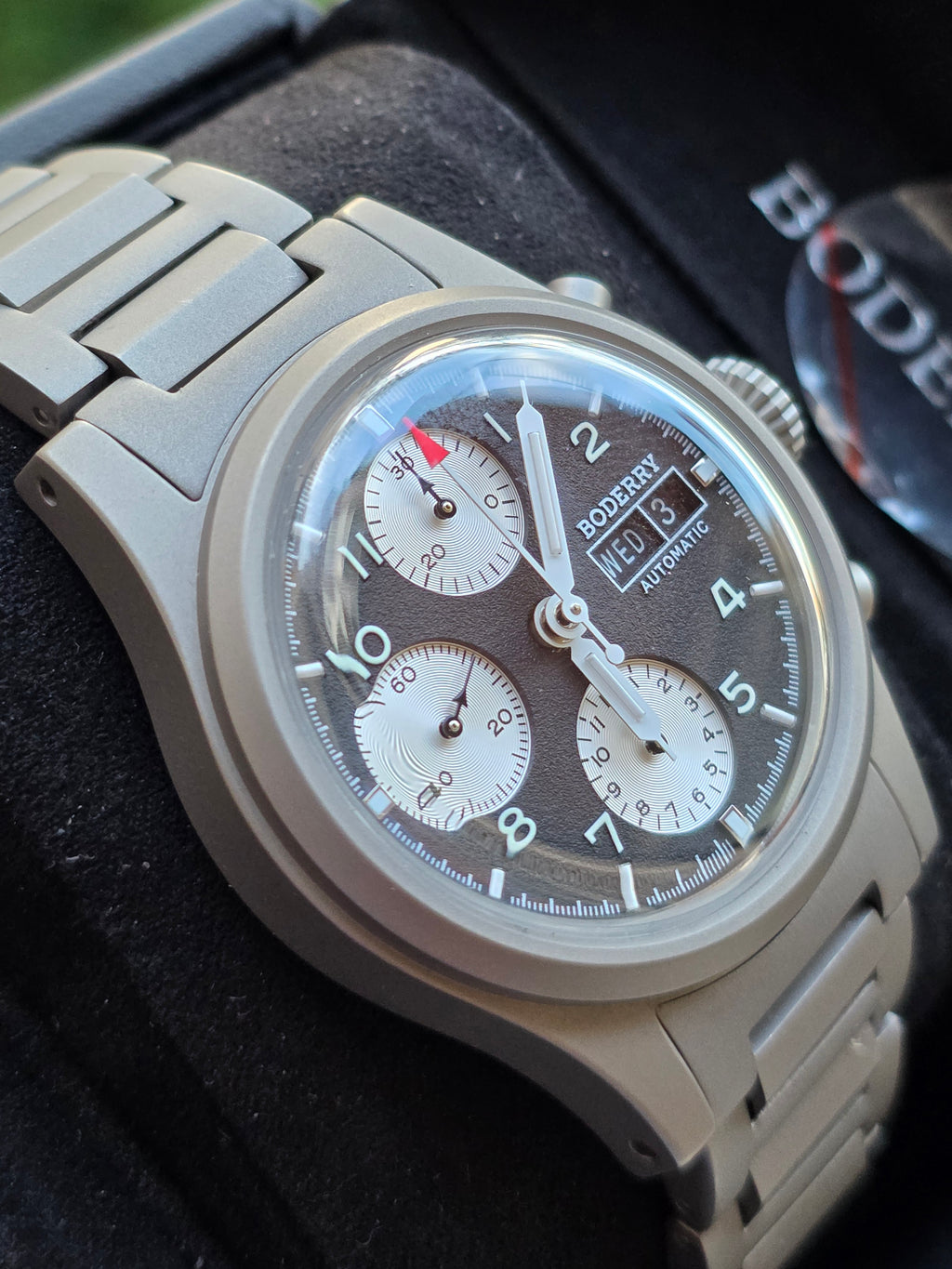 Boderry Landmaster Automatic Chronograph Titanium – Nou, Full Set