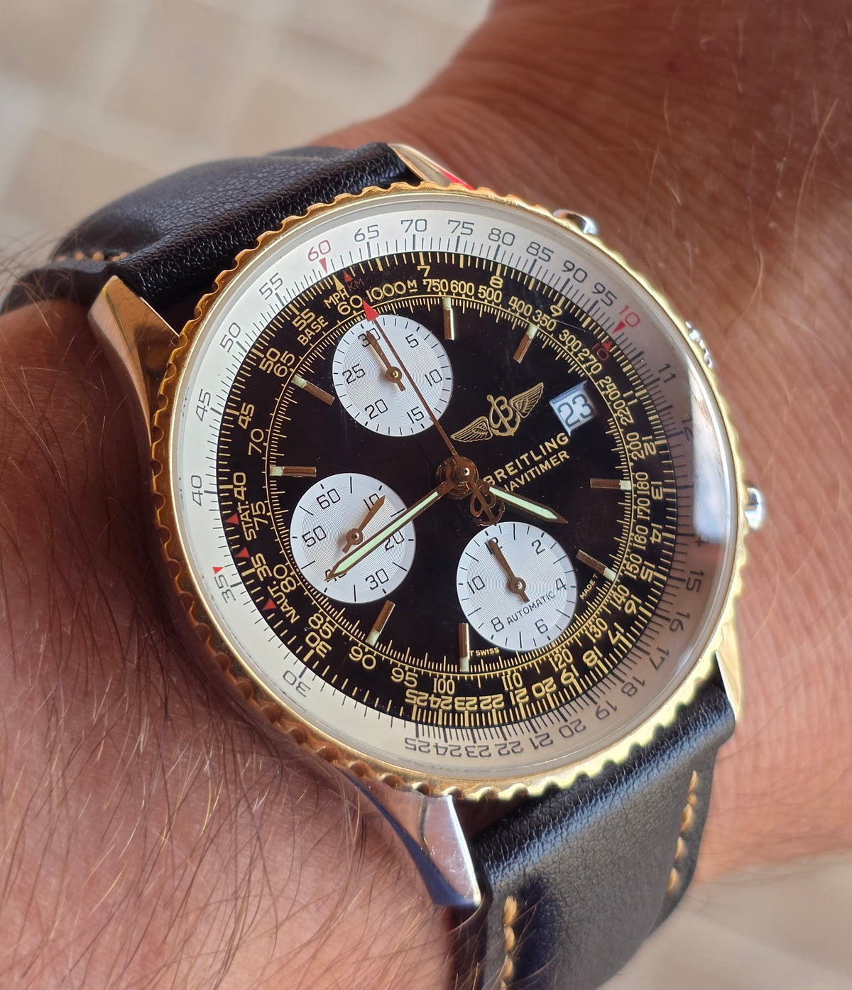OLD Breitling Navitimer Chronograph - Referință D13022 - Aur 18k și Oțel