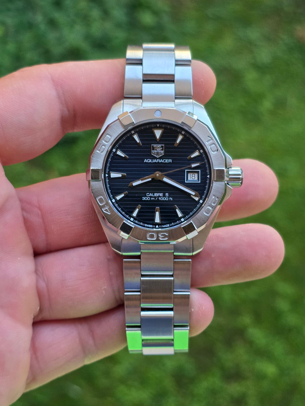 TAG Heuer Aquaracer Calibre 5 Automatic (Cod: WAY2112) - Albastru, Stare Excelentă