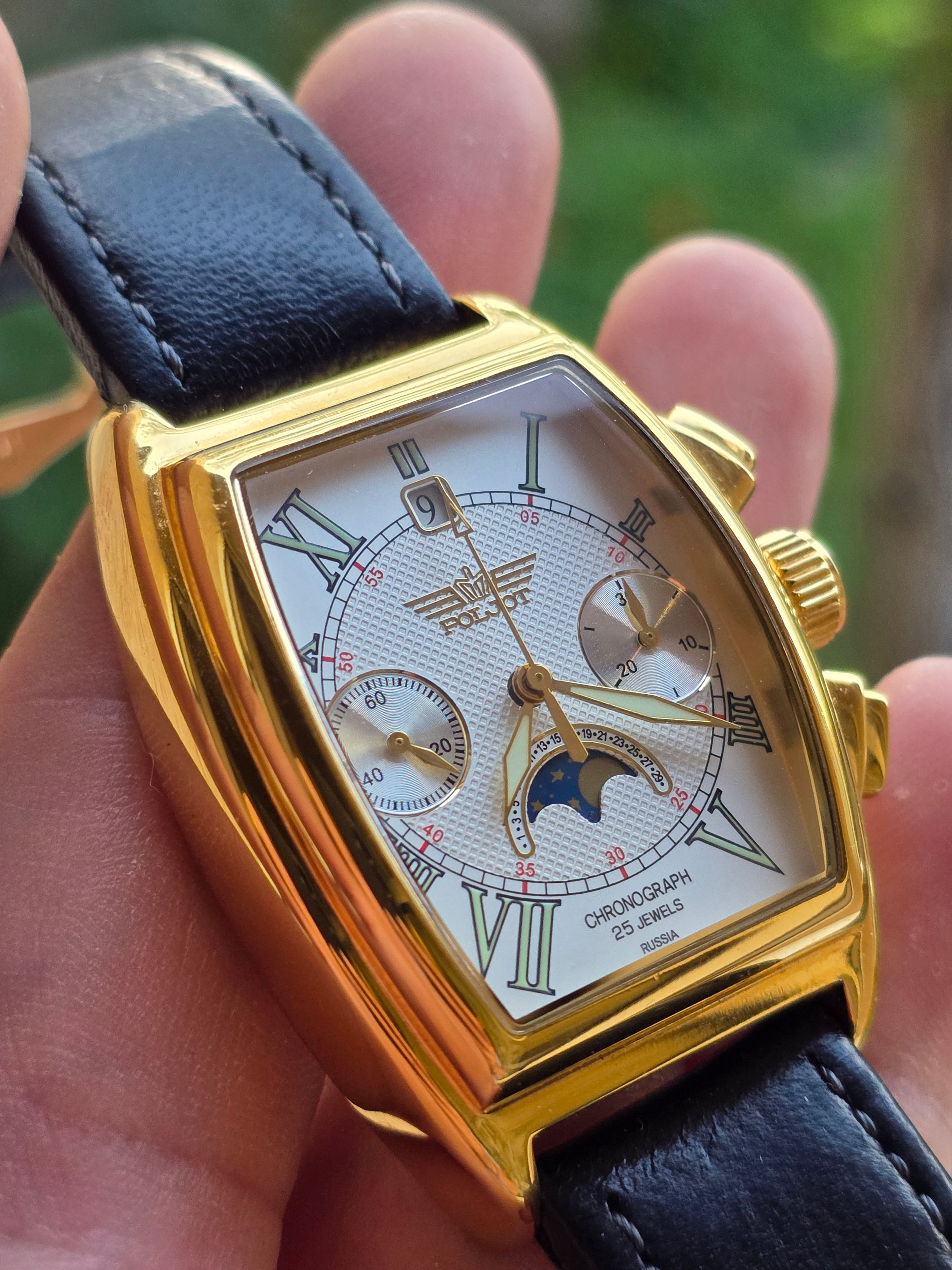 Ceas Poljot Chronograph Moonphase 25 Jewels – Ediție Limitată, Mecanic (Poljot 31679)