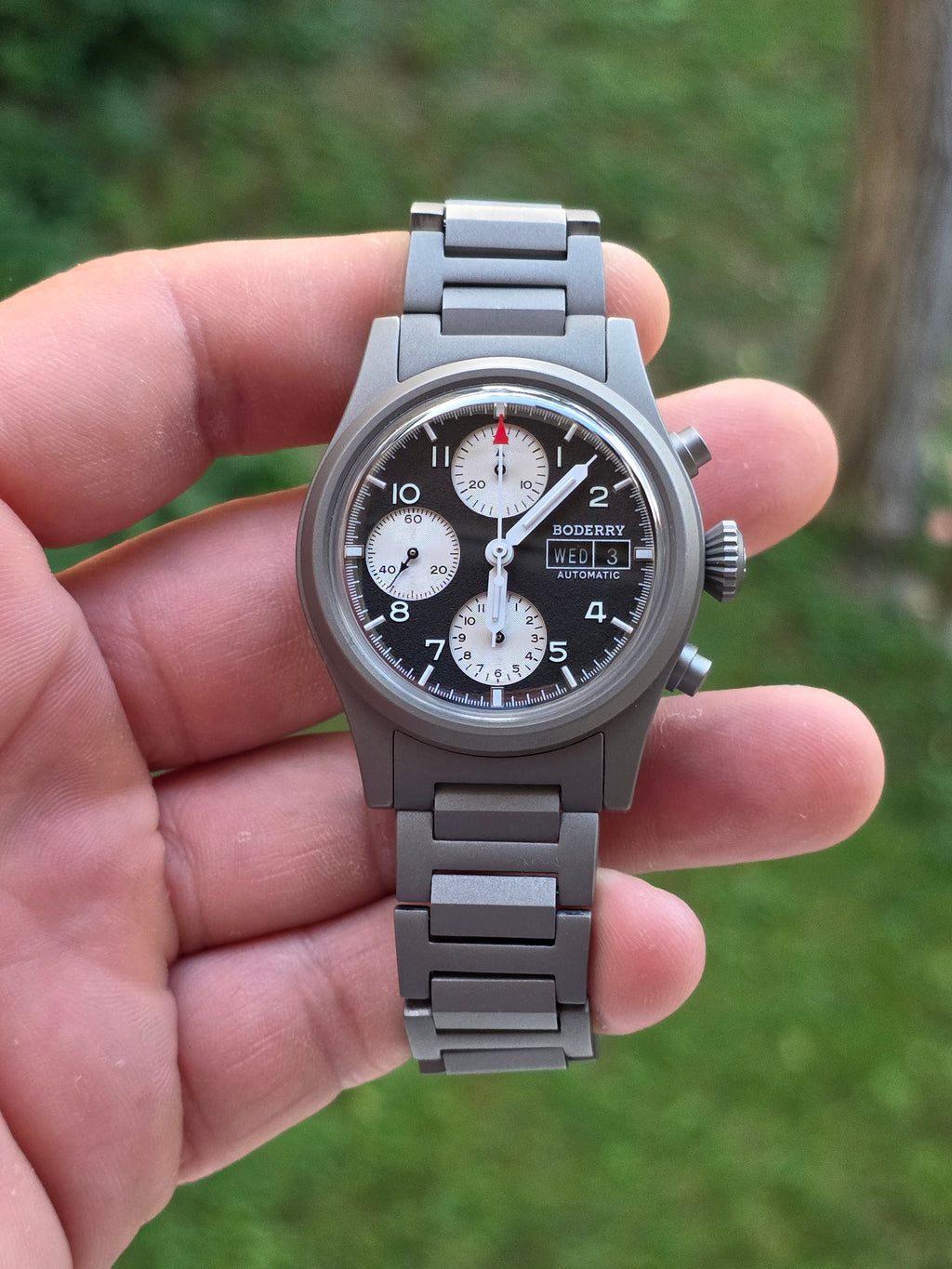 Boderry Landmaster Automatic Chronograph Titanium – Nou, Full Set