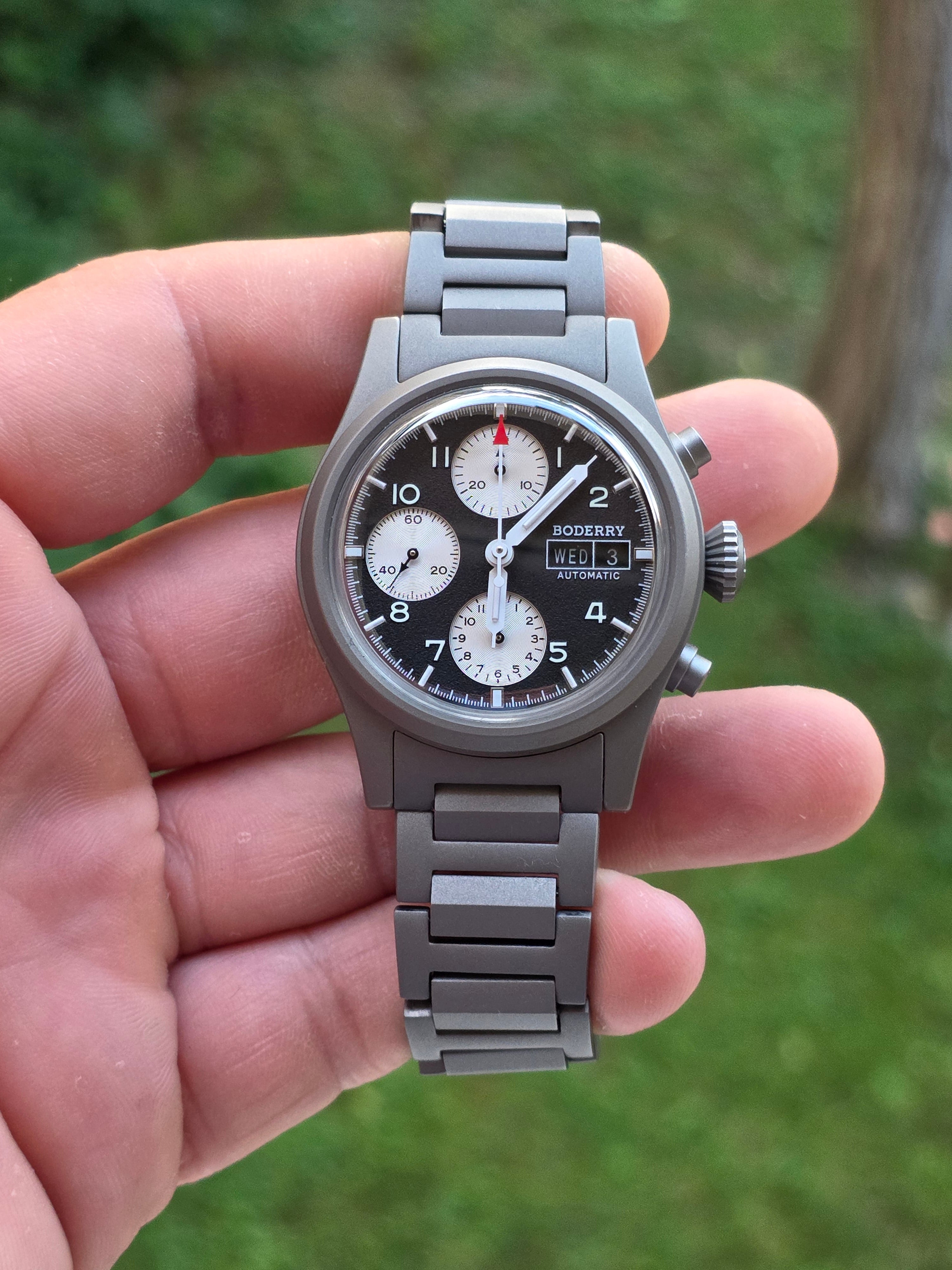 Boderry Landmaster Automatic Chronograph Titanium – Nou, Full Set