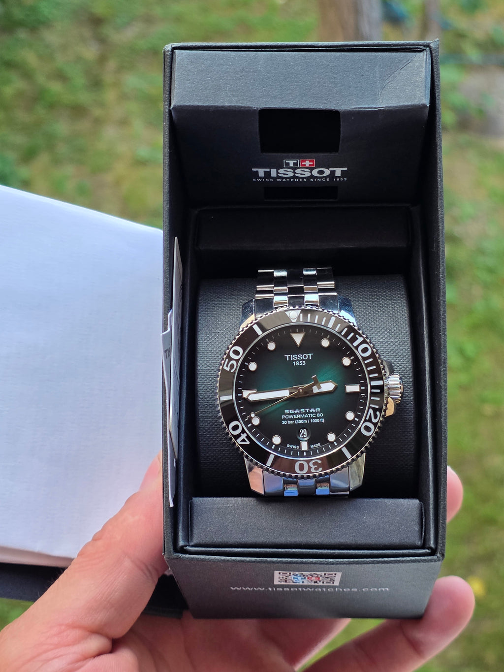 Tissot Seastar 1000 Powermatic 80 – Model deosebit, cadran Verde/Smarald în degrade