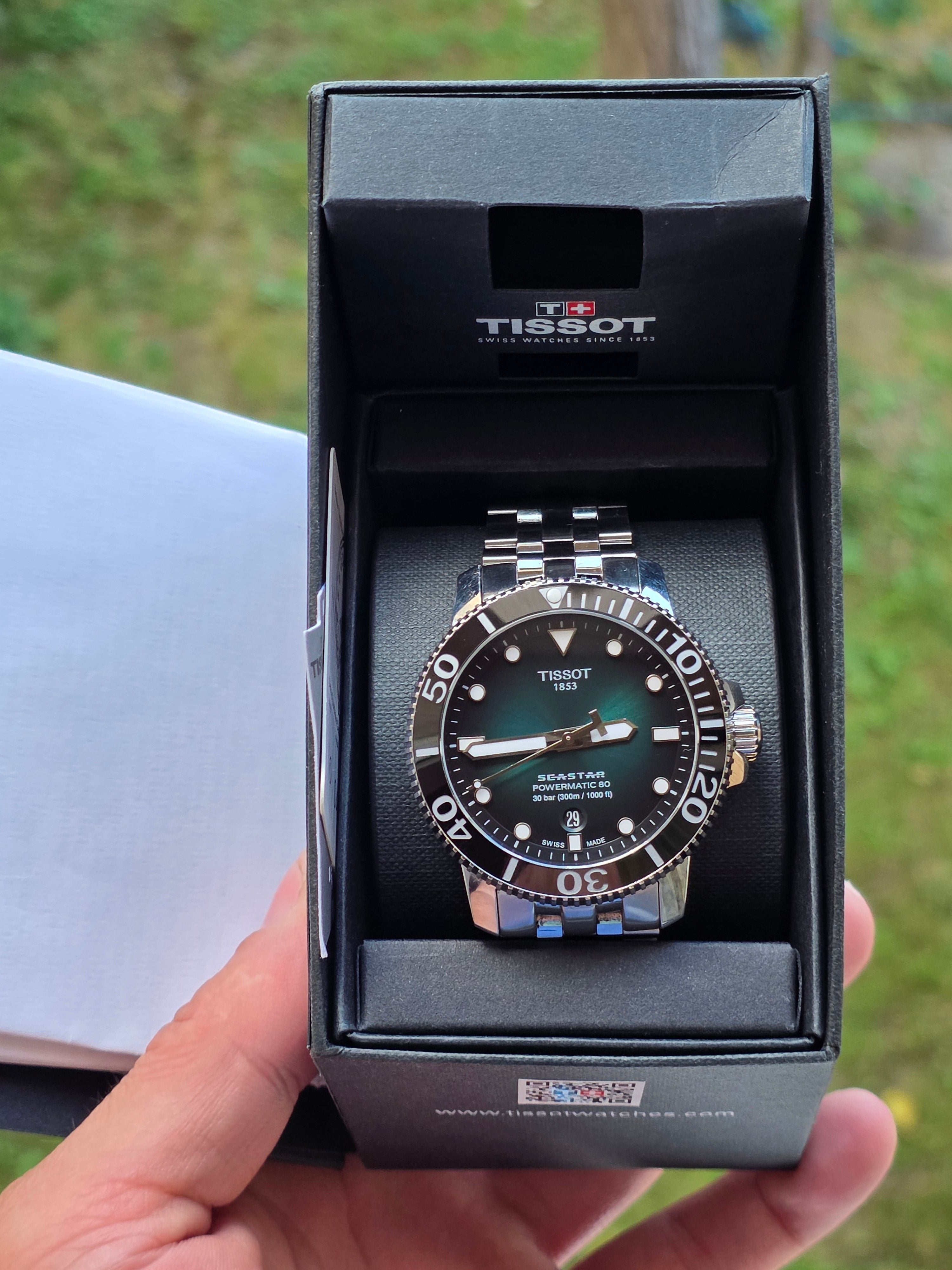 Tissot Seastar 1000 Powermatic 80 – Model deosebit, cadran Verde/Smarald în degrade