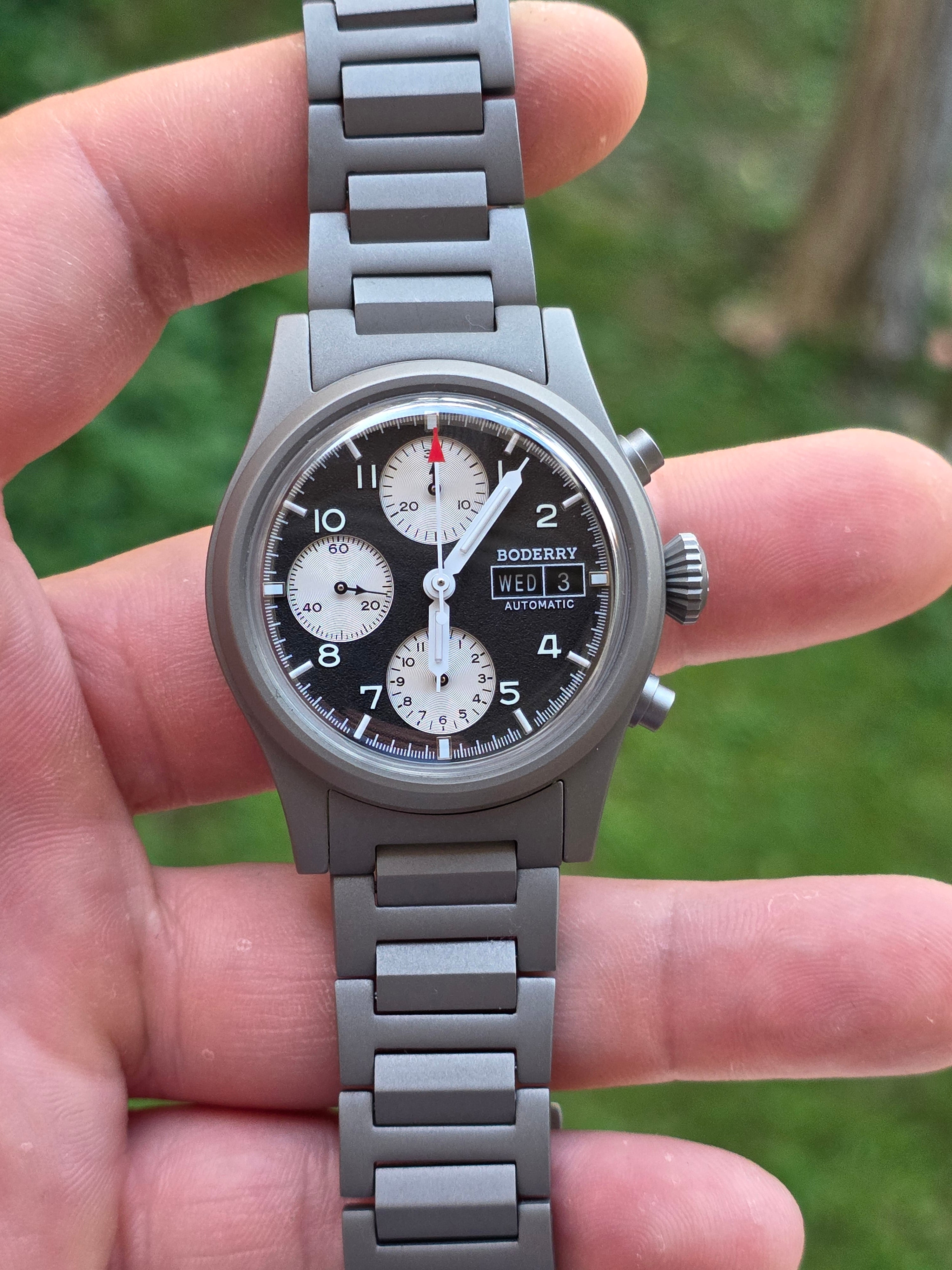 Boderry Landmaster Automatic Chronograph Titanium – Nou, Full Set