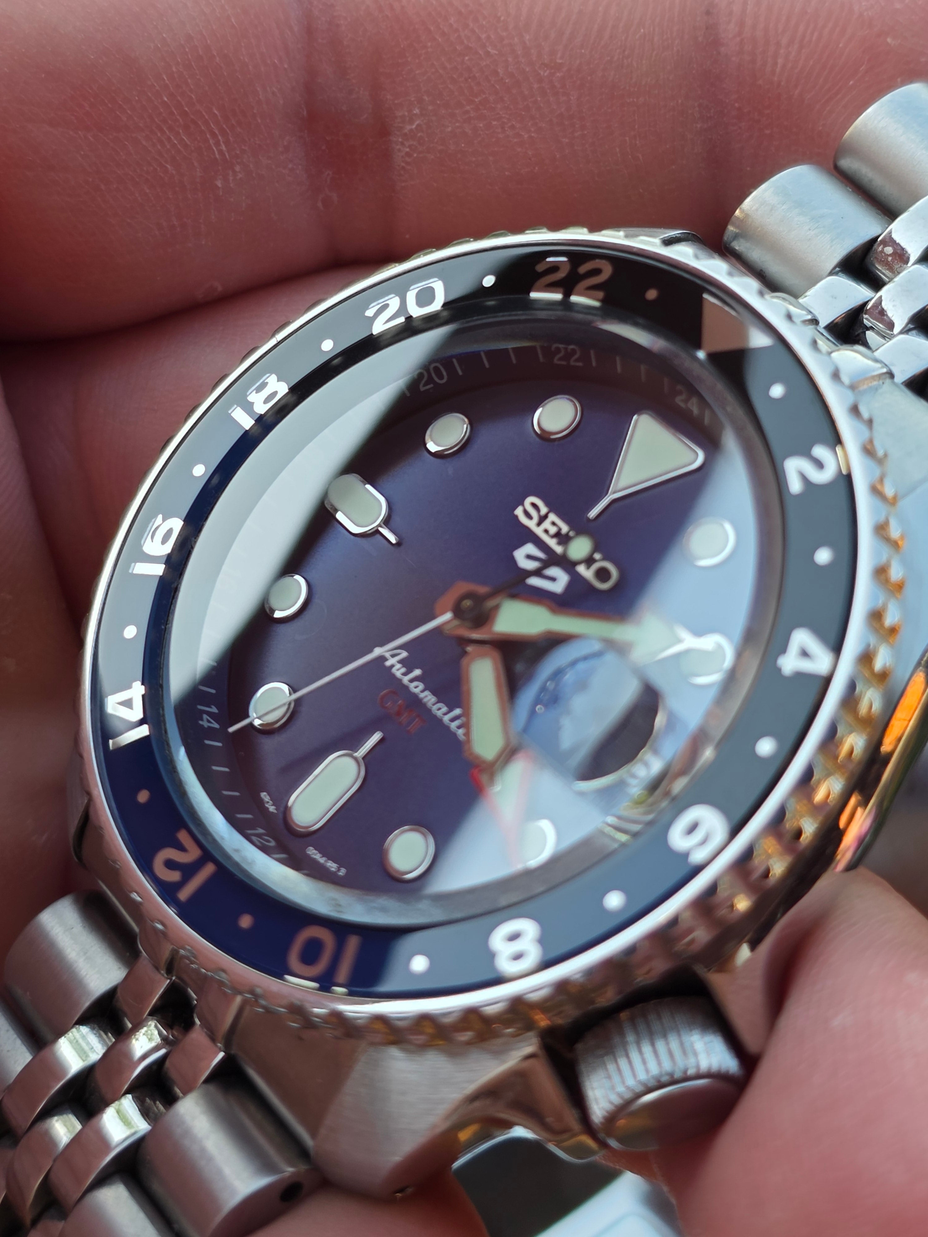 ⌚ Seiko 5 Sports GMT „Blueberry” (SSK003K1) – Pachet Complet