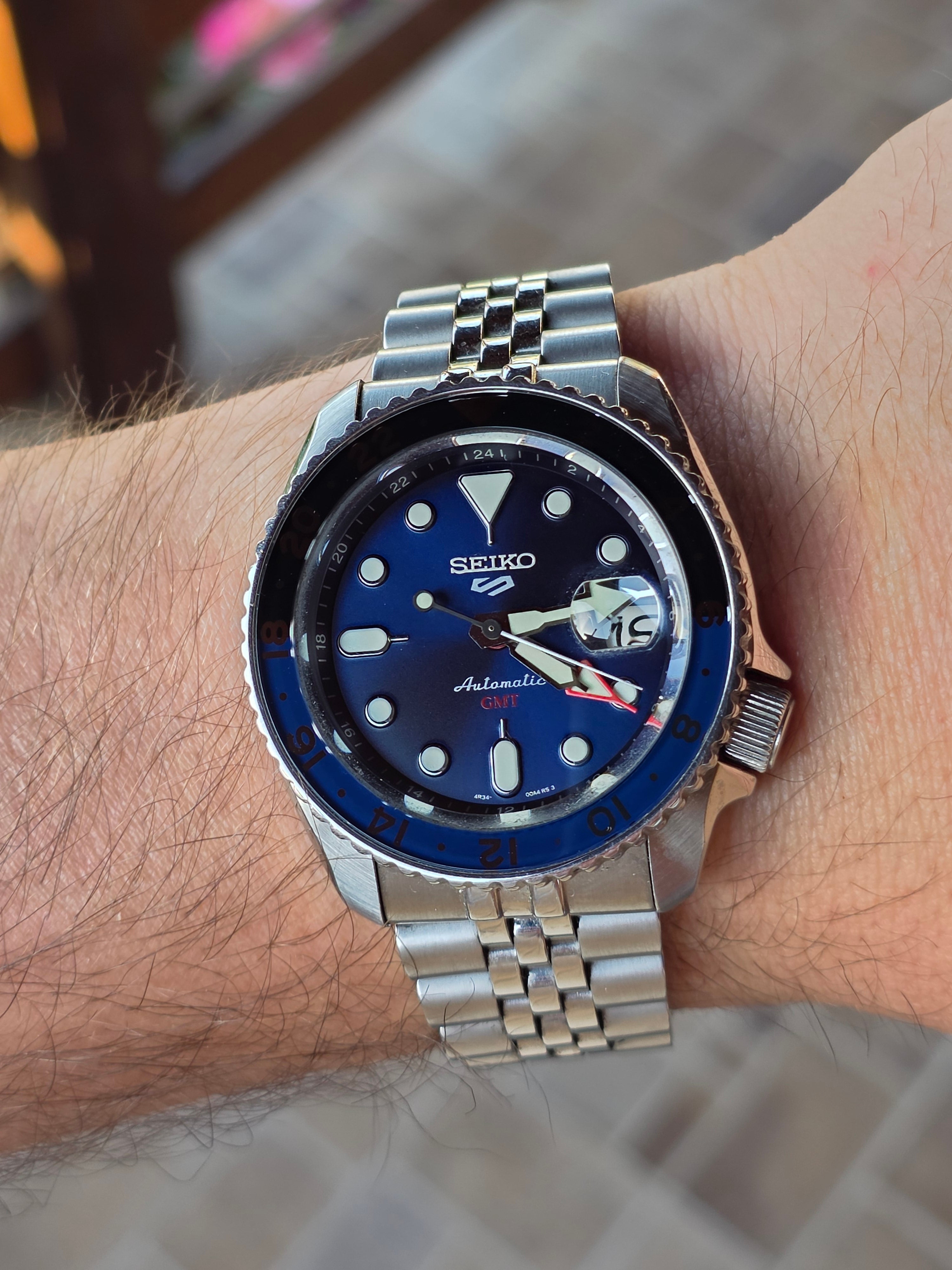 ⌚ Seiko 5 Sports GMT „Blueberry” (SSK003K1) – Pachet Complet