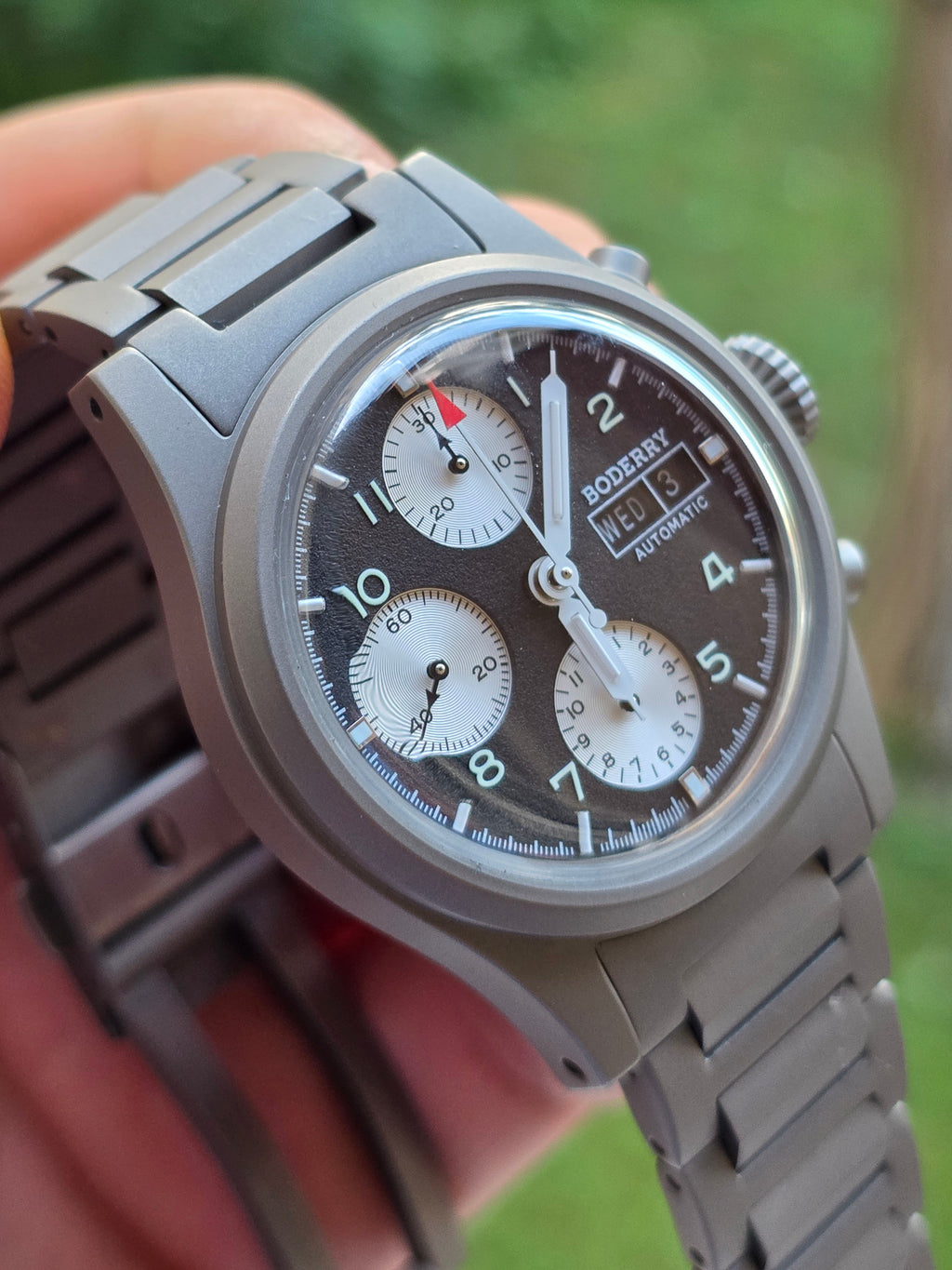 Boderry Landmaster Automatic Chronograph Titanium – Nou, Full Set